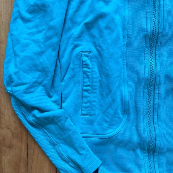 Lululemon Athletica Teal Scuba Zip Up Hoodie Jacket Thumbholes Women Size 4 - Picture 8 of 11